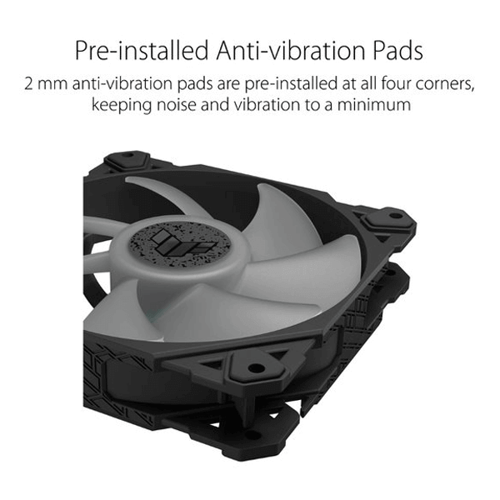 Asus TUF Gaming TF120 ARGB White – 120mm Cabinet Fan with ARGB Controller (Triple Pack)